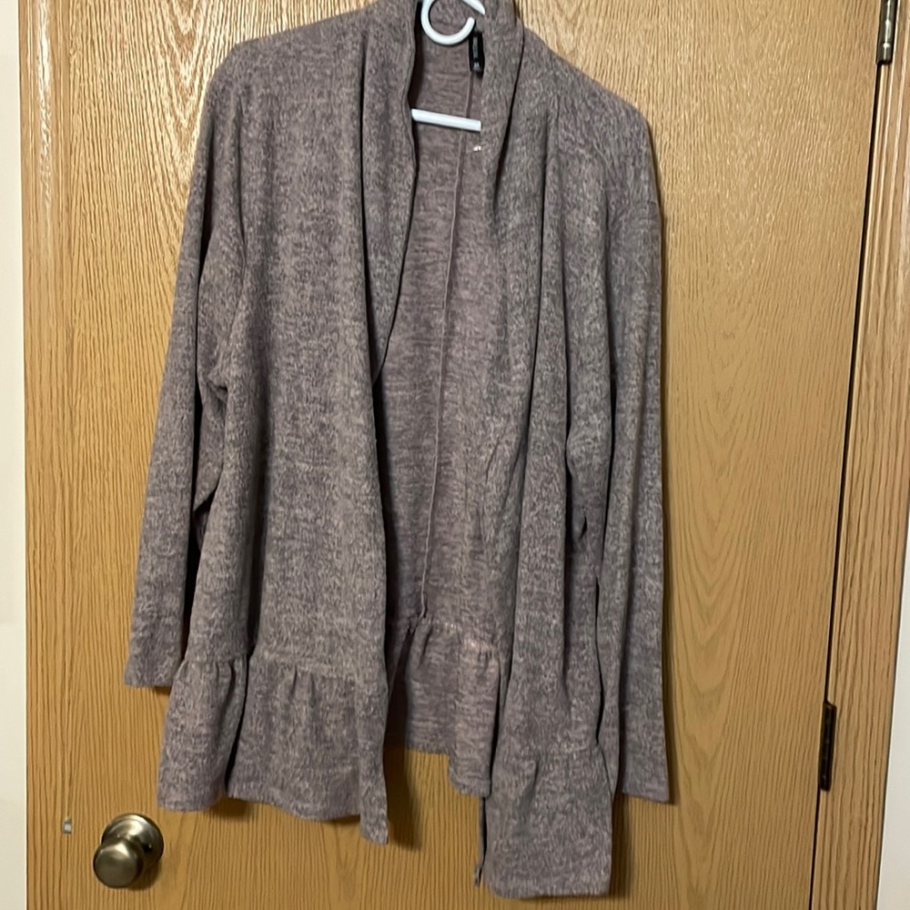 Gray Fuzzy Massini Cardigan (Plus Size)